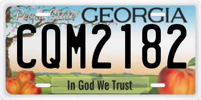 GA license plate CQM2182