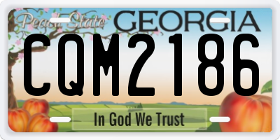 GA license plate CQM2186