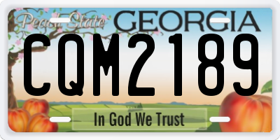 GA license plate CQM2189