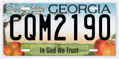 GA license plate CQM2190