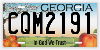GA license plate CQM2191