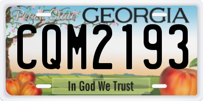 GA license plate CQM2193