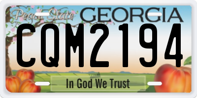 GA license plate CQM2194