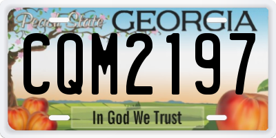 GA license plate CQM2197
