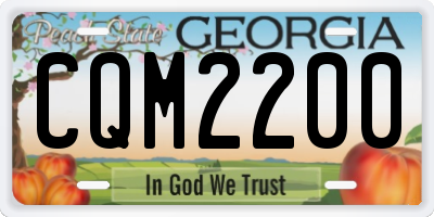 GA license plate CQM2200