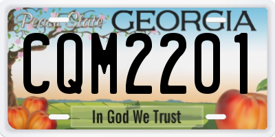 GA license plate CQM2201