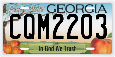 GA license plate CQM2203