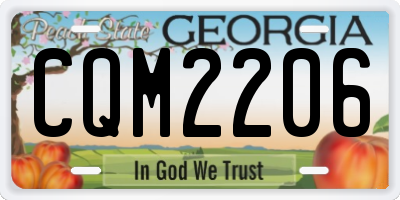 GA license plate CQM2206
