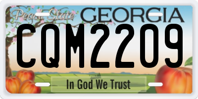 GA license plate CQM2209