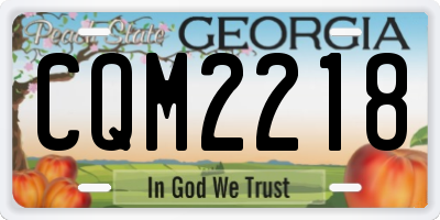 GA license plate CQM2218