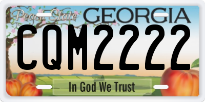 GA license plate CQM2222