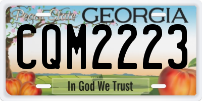 GA license plate CQM2223