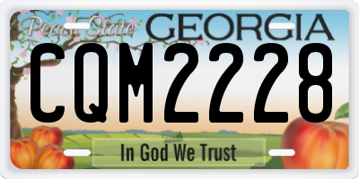 GA license plate CQM2228