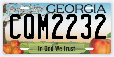 GA license plate CQM2232