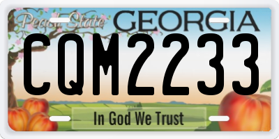 GA license plate CQM2233