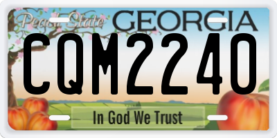 GA license plate CQM2240