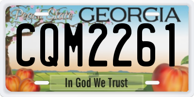 GA license plate CQM2261
