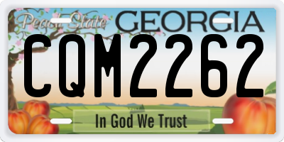 GA license plate CQM2262