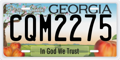 GA license plate CQM2275