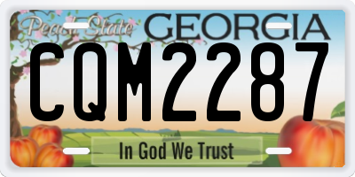 GA license plate CQM2287