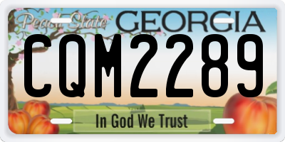 GA license plate CQM2289