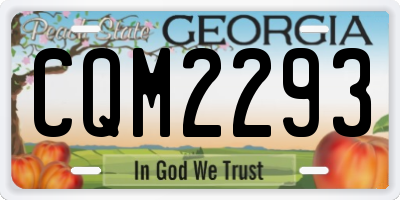 GA license plate CQM2293