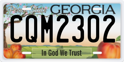 GA license plate CQM2302