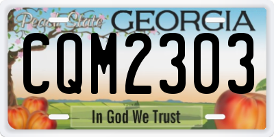 GA license plate CQM2303