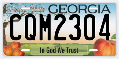 GA license plate CQM2304