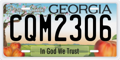 GA license plate CQM2306