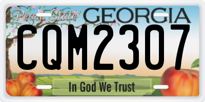 GA license plate CQM2307