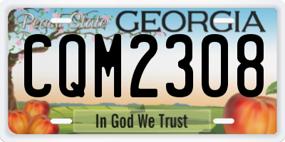 GA license plate CQM2308