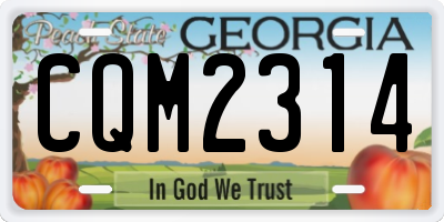 GA license plate CQM2314