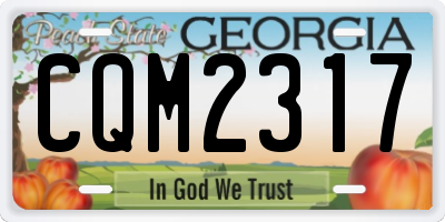GA license plate CQM2317
