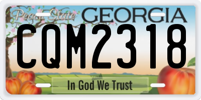 GA license plate CQM2318