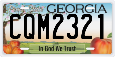GA license plate CQM2321