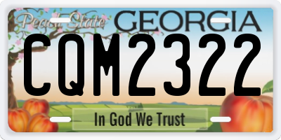 GA license plate CQM2322