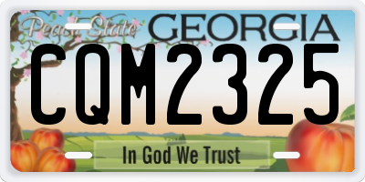 GA license plate CQM2325