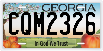 GA license plate CQM2326