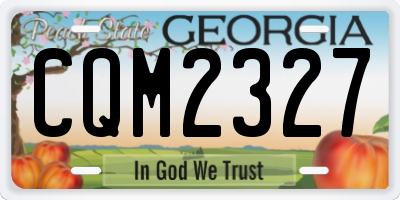 GA license plate CQM2327