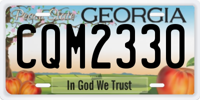 GA license plate CQM2330