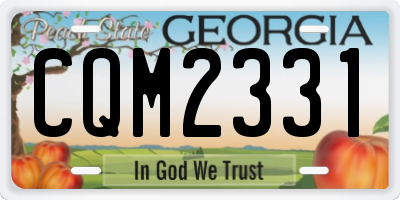 GA license plate CQM2331
