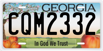 GA license plate CQM2332