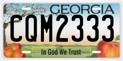 GA license plate CQM2333