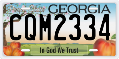 GA license plate CQM2334
