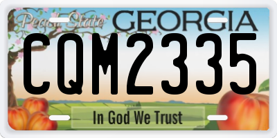GA license plate CQM2335