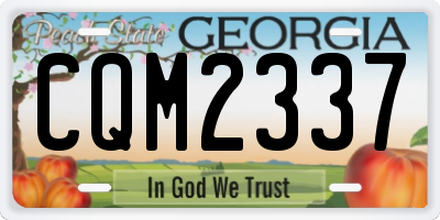 GA license plate CQM2337