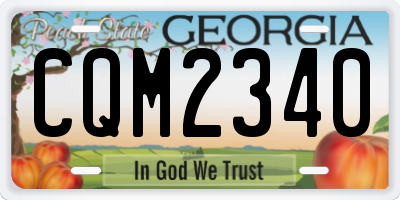 GA license plate CQM2340