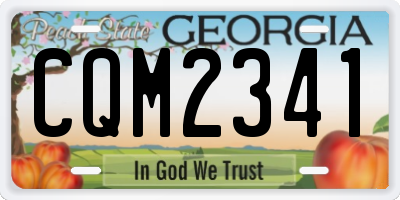 GA license plate CQM2341