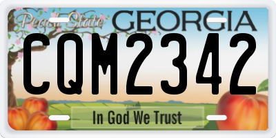 GA license plate CQM2342